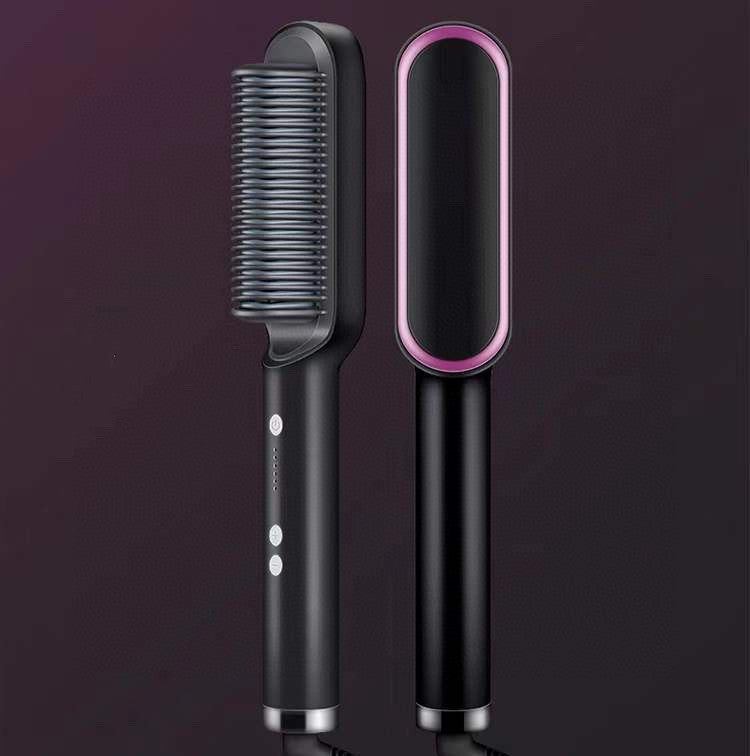 2-in-1 Hair Straightener & Curling Hot Comb – Electric Hair Brush