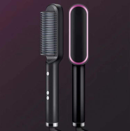 2-in-1 Hair Straightener & Curling Hot Comb – Electric Hair Brush