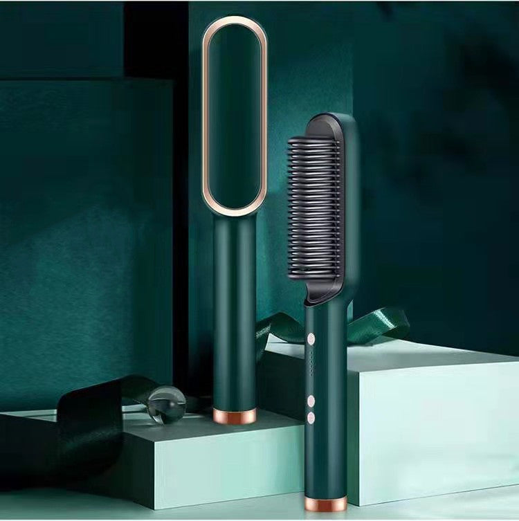 2-in-1 Hair Straightener & Curling Hot Comb – Electric Hair Brush