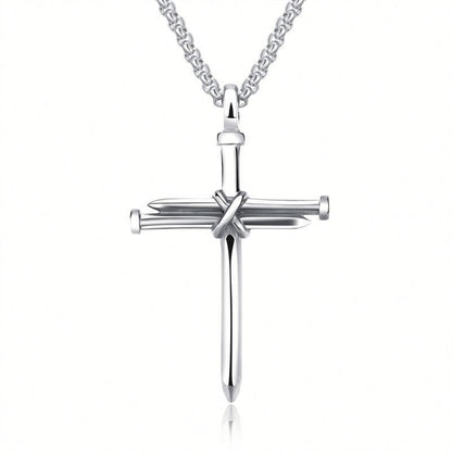 Steel Black & Gold Cross Unisex Necklace – Jewelry Gift
