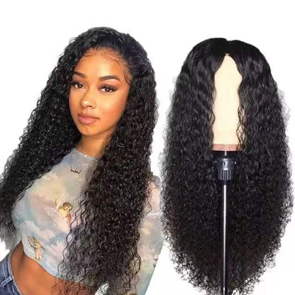 Front Lace Long Curly Synthetic Wig – European & American Style