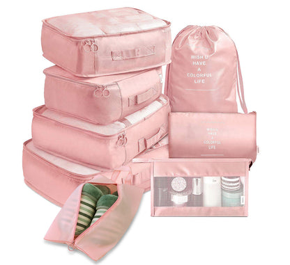 8pcs Travel Packing Cubes – Luggage Organizer Set for Clothes, Shoes & Underwear