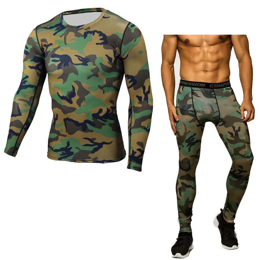 Men’s Camouflage Compression Workout Set