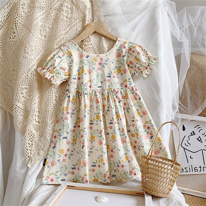 Girls Floral Princess Dress – Pastoral Style