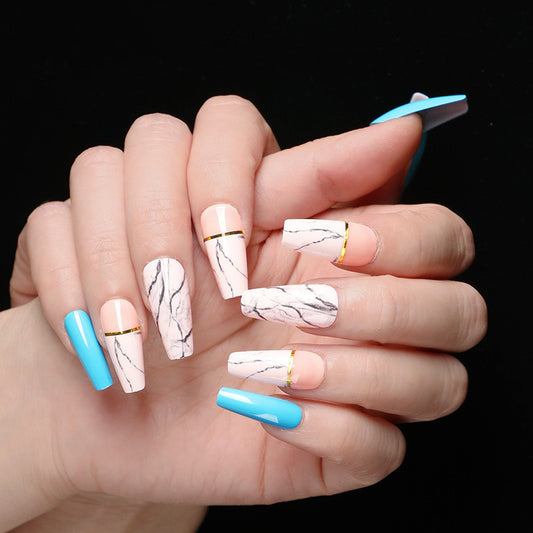 Ballet Coffin Fake Nails – Stylish Long False Nail Tips for Salon-Style Look
