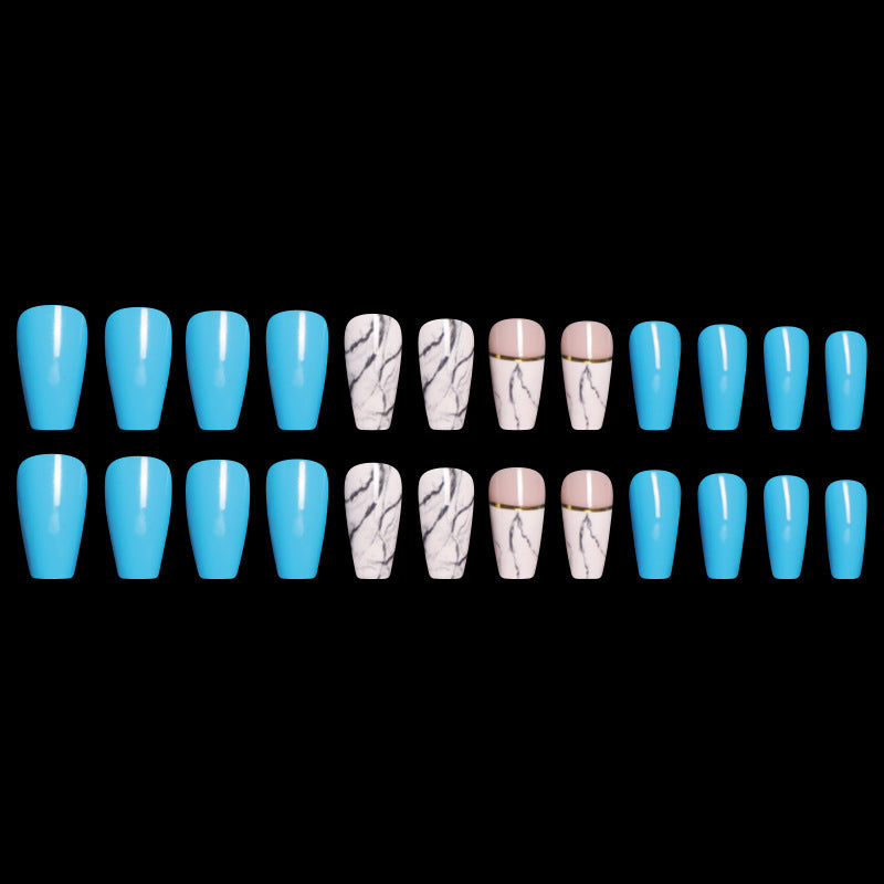 Ballet Coffin Fake Nails – Stylish Long False Nail Tips for Salon-Style Look