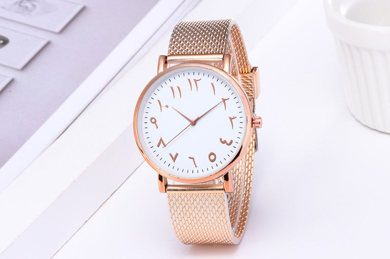 Fashion Creative Couple Quartz Watches – Digital Mesh Band