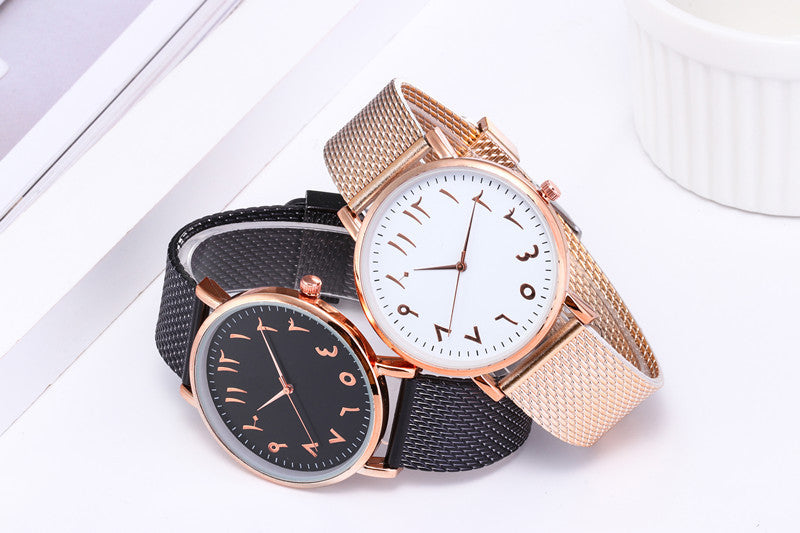 Fashion Creative Couple Quartz Watches – Digital Mesh Band