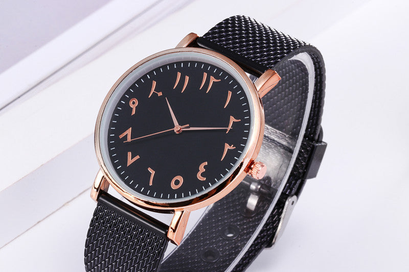 Fashion Creative Couple Quartz Watches – Digital Mesh Band