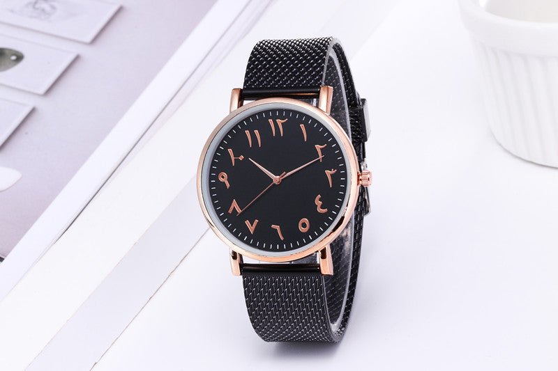 Fashion Creative Couple Quartz Watches – Digital Mesh Band