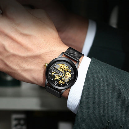 Luxury Luminous Mechanical Watch – Waterproof Steel Band