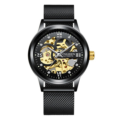 Luxury Luminous Mechanical Watch – Waterproof Steel Band