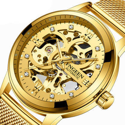 Luxury Luminous Mechanical Watch – Waterproof Steel Band