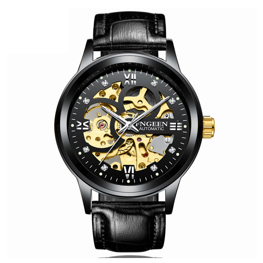 Luxury Luminous Mechanical Watch – Waterproof Steel Band