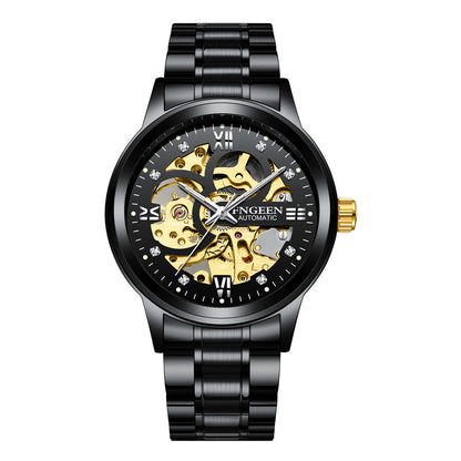 Luxury Luminous Mechanical Watch – Waterproof Steel Band