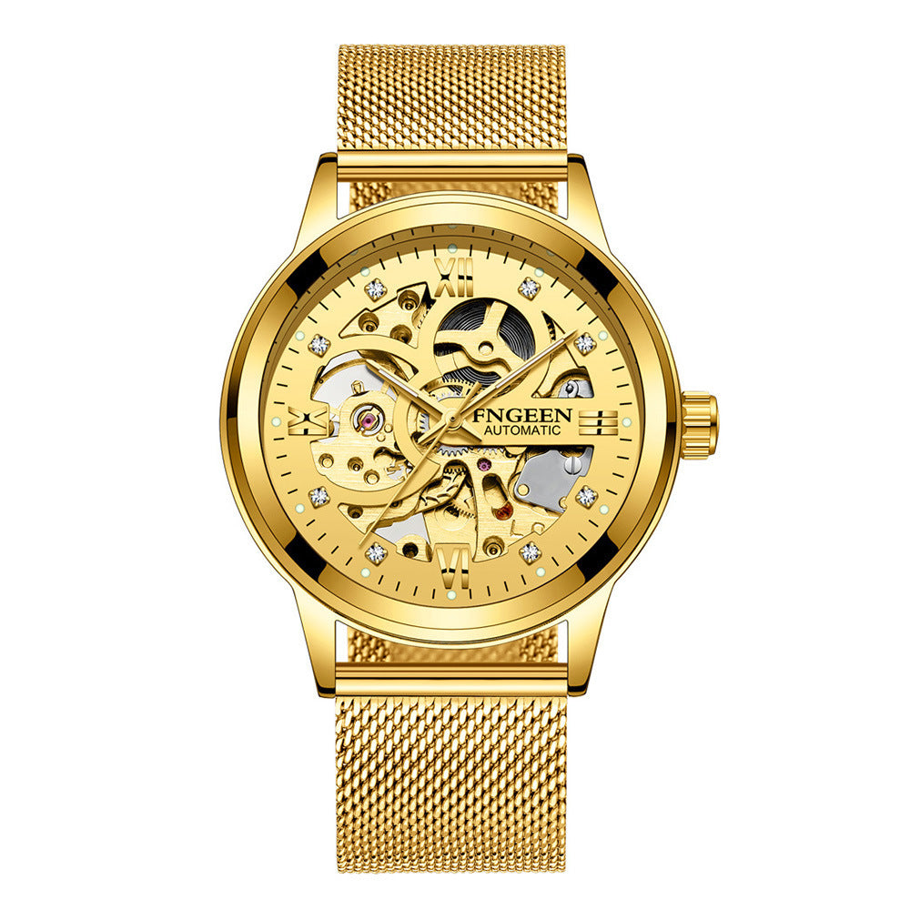 Luxury Luminous Mechanical Watch – Waterproof Steel Band