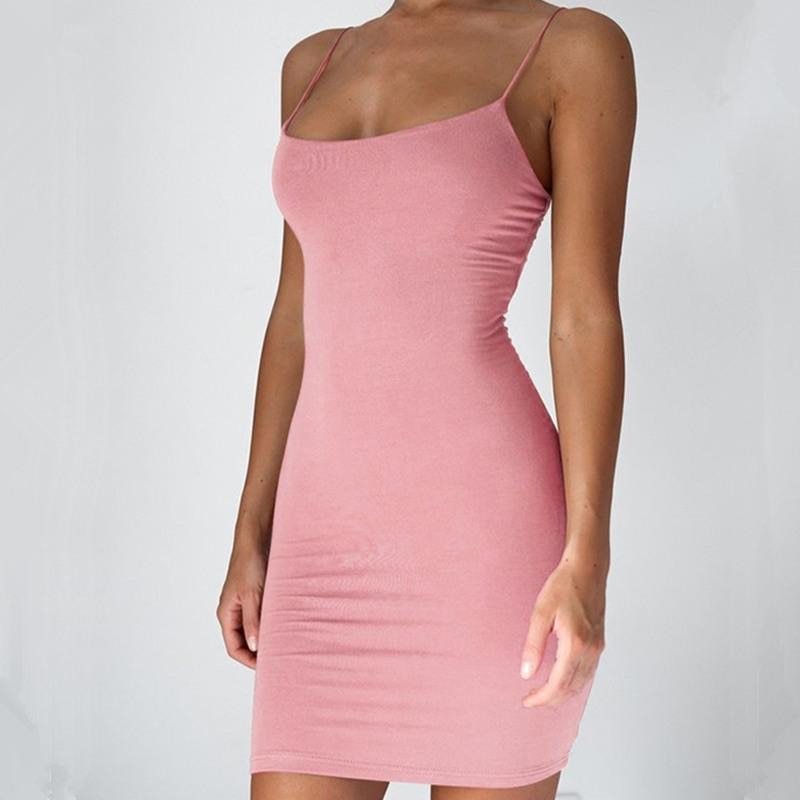 Women's Solid Color Halter Bodycon Mini Dress