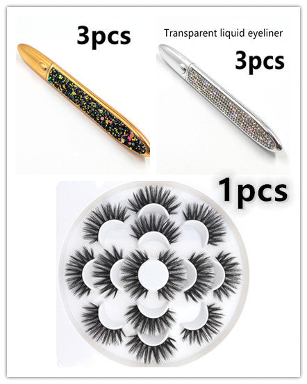 Self-Adhesive False Eyelashes with Multicolor Eyeliner – No Glue Needed