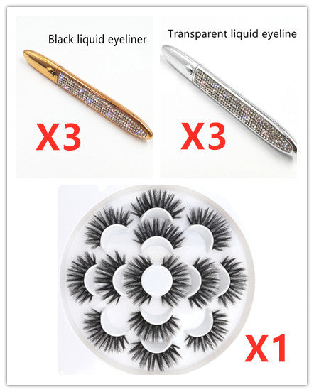 Self-Adhesive False Eyelashes with Multicolor Eyeliner – No Glue Needed