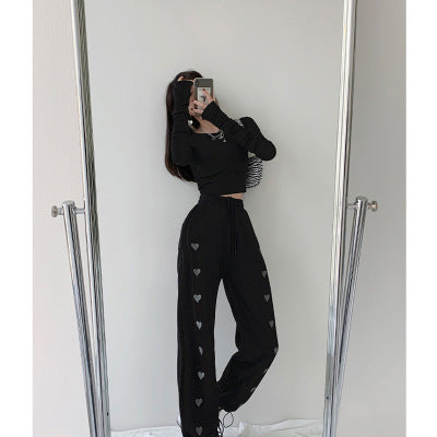 High Waist Drawstring Pants – Loose Fit