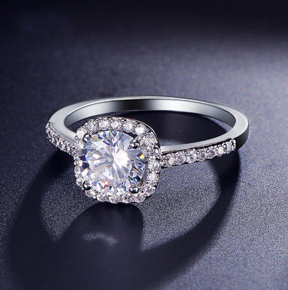 Silver Cubic Zirconia Engagement Ring