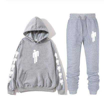 Billie Eilish Print Hoodie & Pants Set – Unisex Hip Hop Sweatshirt