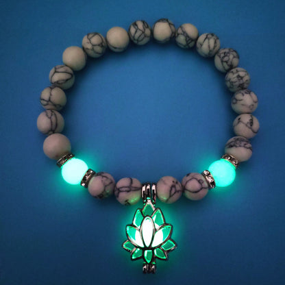 Luminous Lotus Natural Stone Healing Bracelet