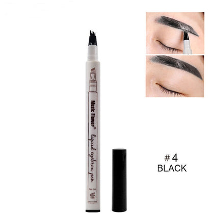 Waterproof 4-Claw Eyebrow Pen – Natural Fork Tip Tattoo Brow Pencil