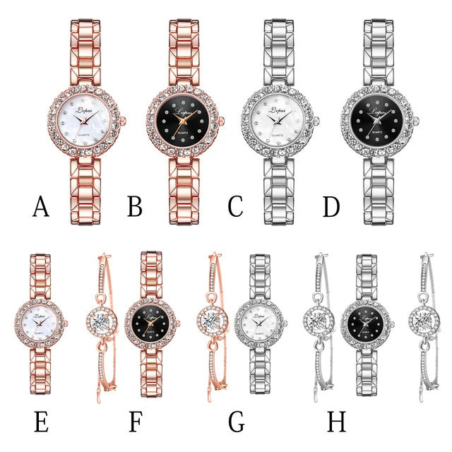 Women’s Luxury Quartz Watch & Bangle Set