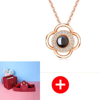 Valentine’s Day Metal Rose Jewelry Box – Necklace Gift