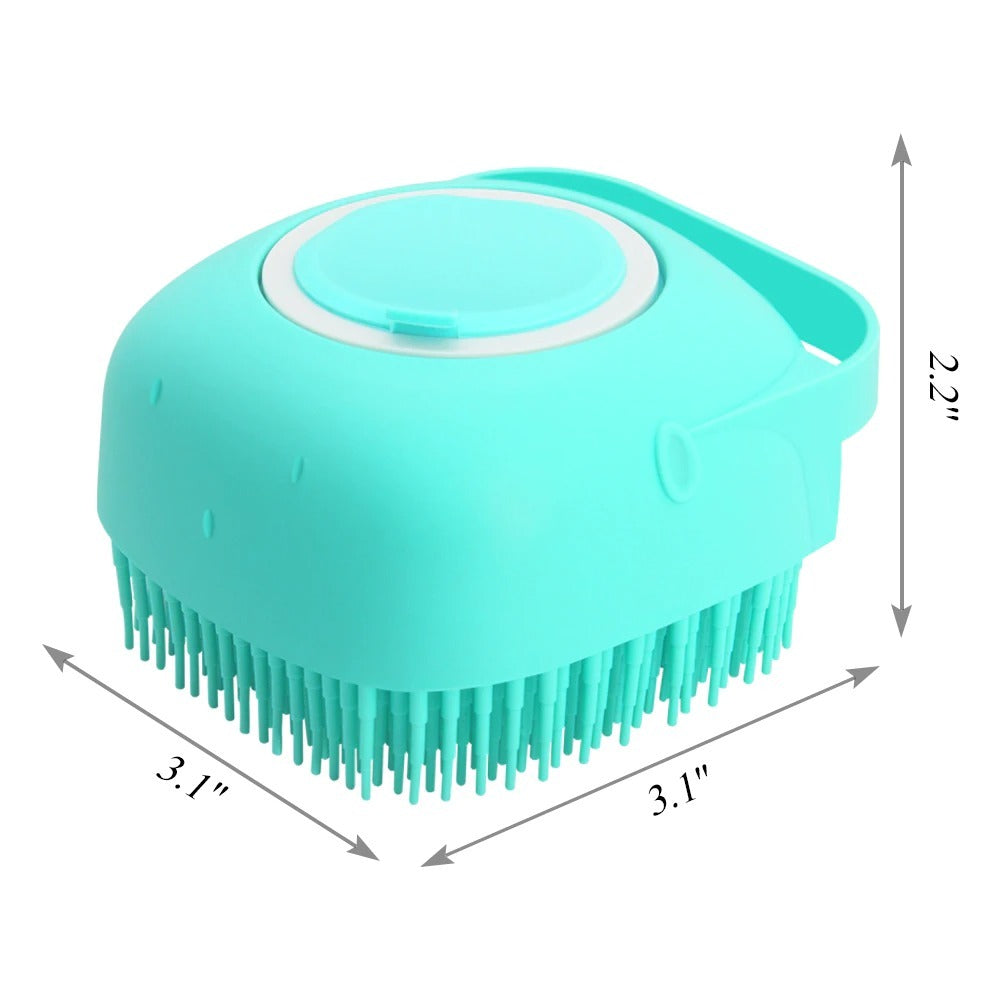 Pet Dog & Cat Shampoo Massager Brush – Soft Silicone Bathing & Grooming Scrubber