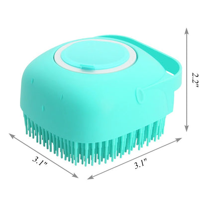 Pet Dog & Cat Shampoo Massager Brush – Soft Silicone Bathing & Grooming Scrubber