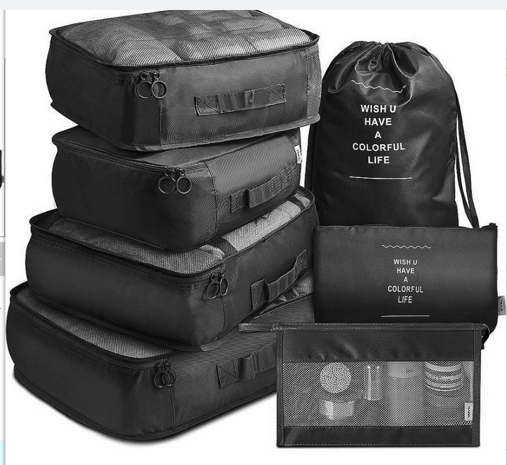 8pcs Travel Packing Cubes – Luggage Organizer Set for Clothes, Shoes & Underwear