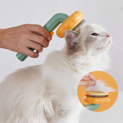 Pet Pumpkin Self-Cleaning Slicker Brush – Gentle Grooming Tool for Dogs, Cats, Puppies & Rabbits
