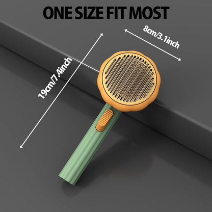 Pet Pumpkin Self-Cleaning Slicker Brush – Gentle Grooming Tool for Dogs, Cats, Puppies & Rabbits