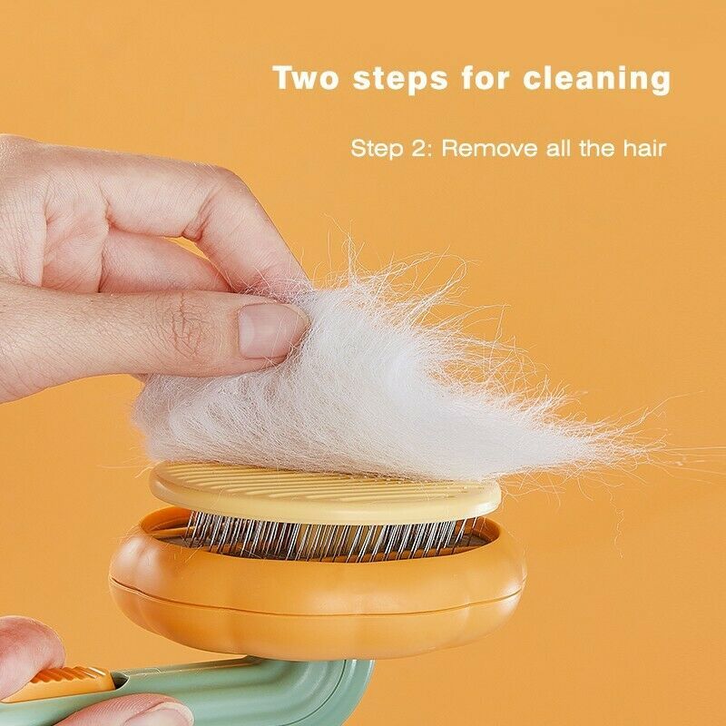 Pet Pumpkin Self-Cleaning Slicker Brush – Gentle Grooming Tool for Dogs, Cats, Puppies & Rabbits
