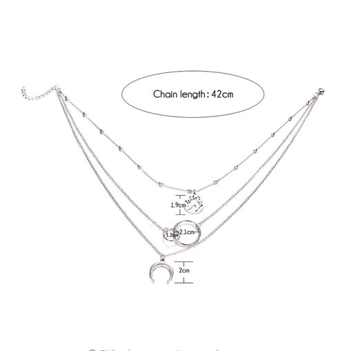 Boho Multilayer Moon Map Necklace