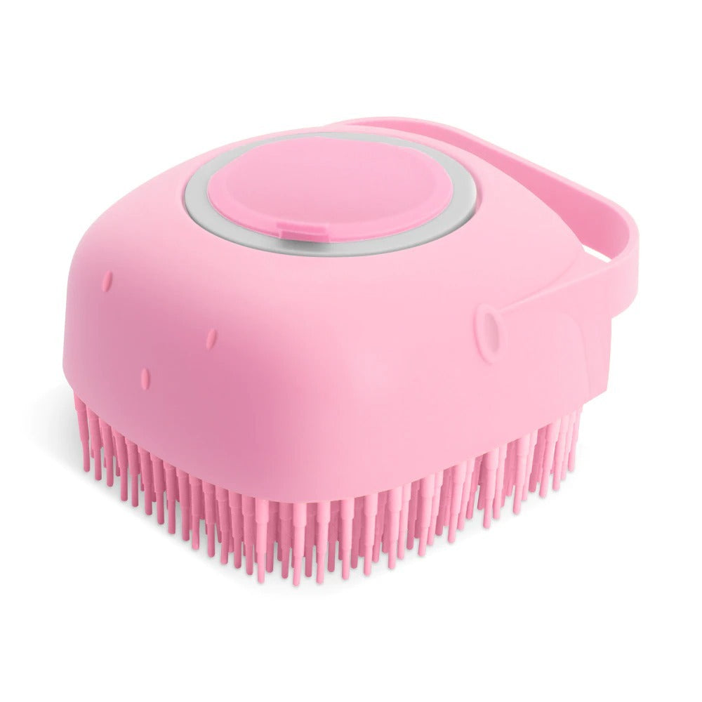 Pet Dog & Cat Shampoo Massager Brush – Soft Silicone Bathing & Grooming Scrubber