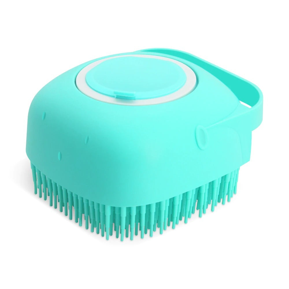 Pet Dog & Cat Shampoo Massager Brush – Soft Silicone Bathing & Grooming Scrubber