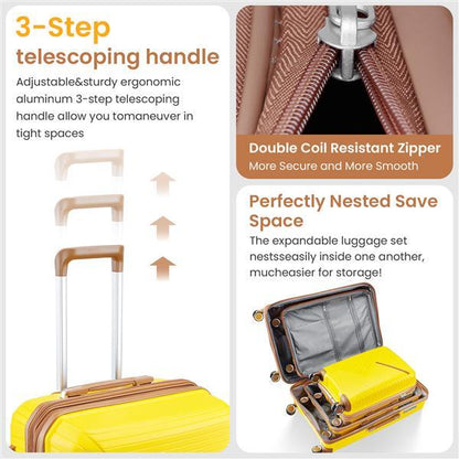 4-Piece Luggage Set – Lightweight Travel Suitcase with Spinner Wheels