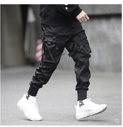 Men’s Black Hip Hop Cargo Joggers