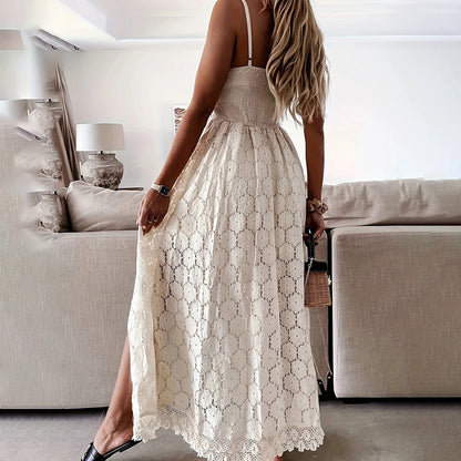 Women’s Elegant Lace V-Neck Sleeveless Jumpsuit