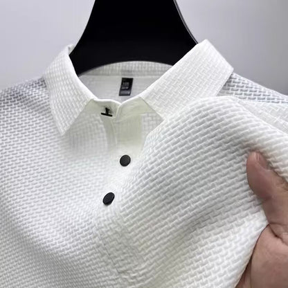 Men’s Short Sleeve Polo Shirt Business Casual Lapel T-Shirt