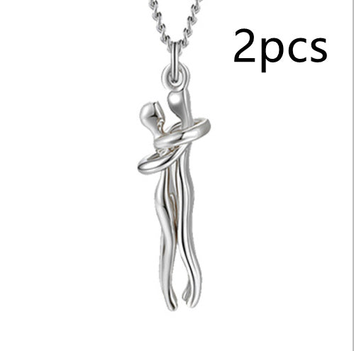 Love Hug Necklace for Couples – Unisex Jewelry Gift for Men and Women