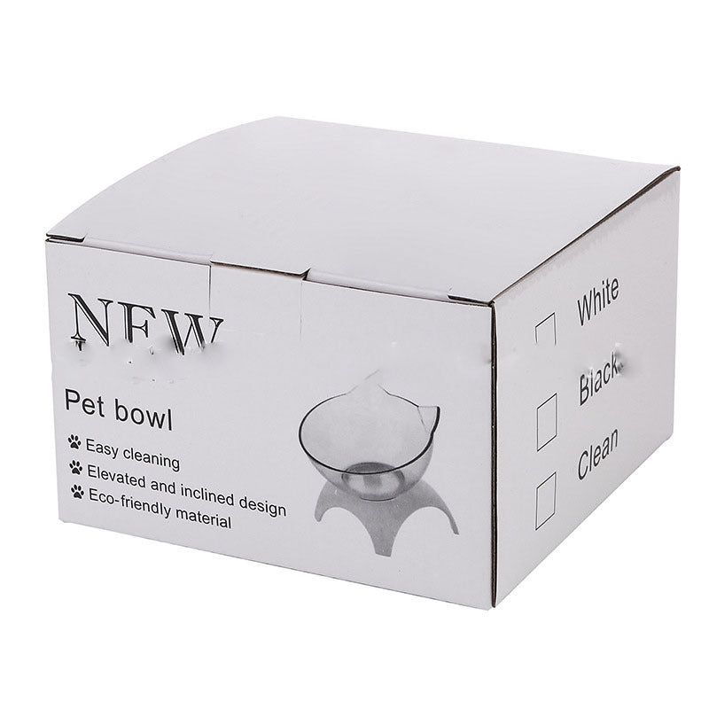 Non-Slip Double Cat & Dog Bowl with Raised Stand – Transparent Pet Feeder for Healthy Eating & Cervical Protection