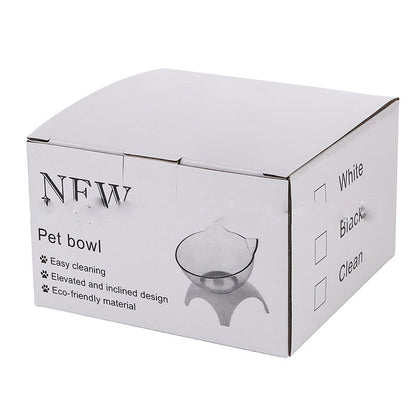 Non-Slip Double Cat & Dog Bowl with Raised Stand – Transparent Pet Feeder for Healthy Eating & Cervical Protection