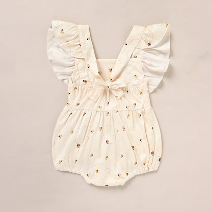 Baby Girl Bee Romper 1st Birthday Outfit Infant Bubble Romper