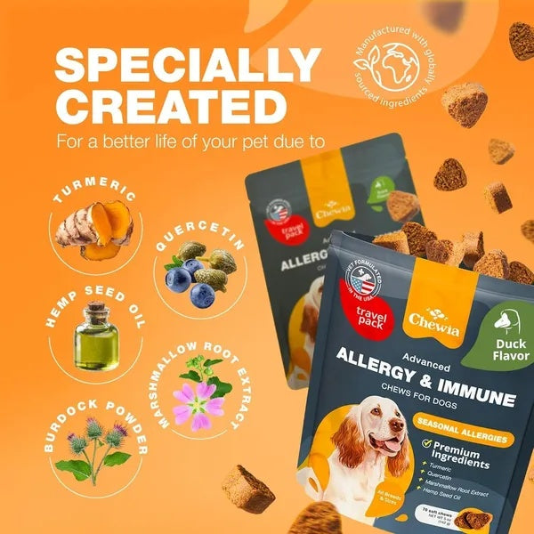 Dog Allergy Relief Chews – Anti-Itch Salmon Oil Treats for Skin & Immune Health