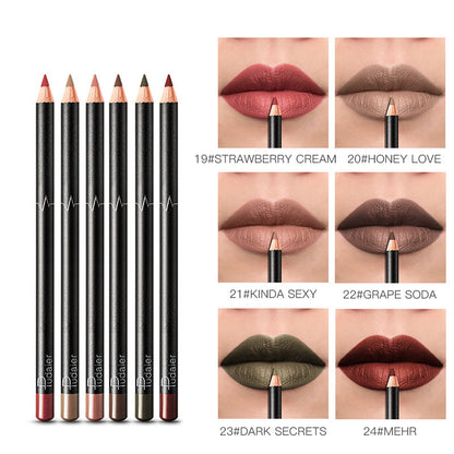 36-Color Waterproof Lip Liner Set – Non-Smudge Nude Shades