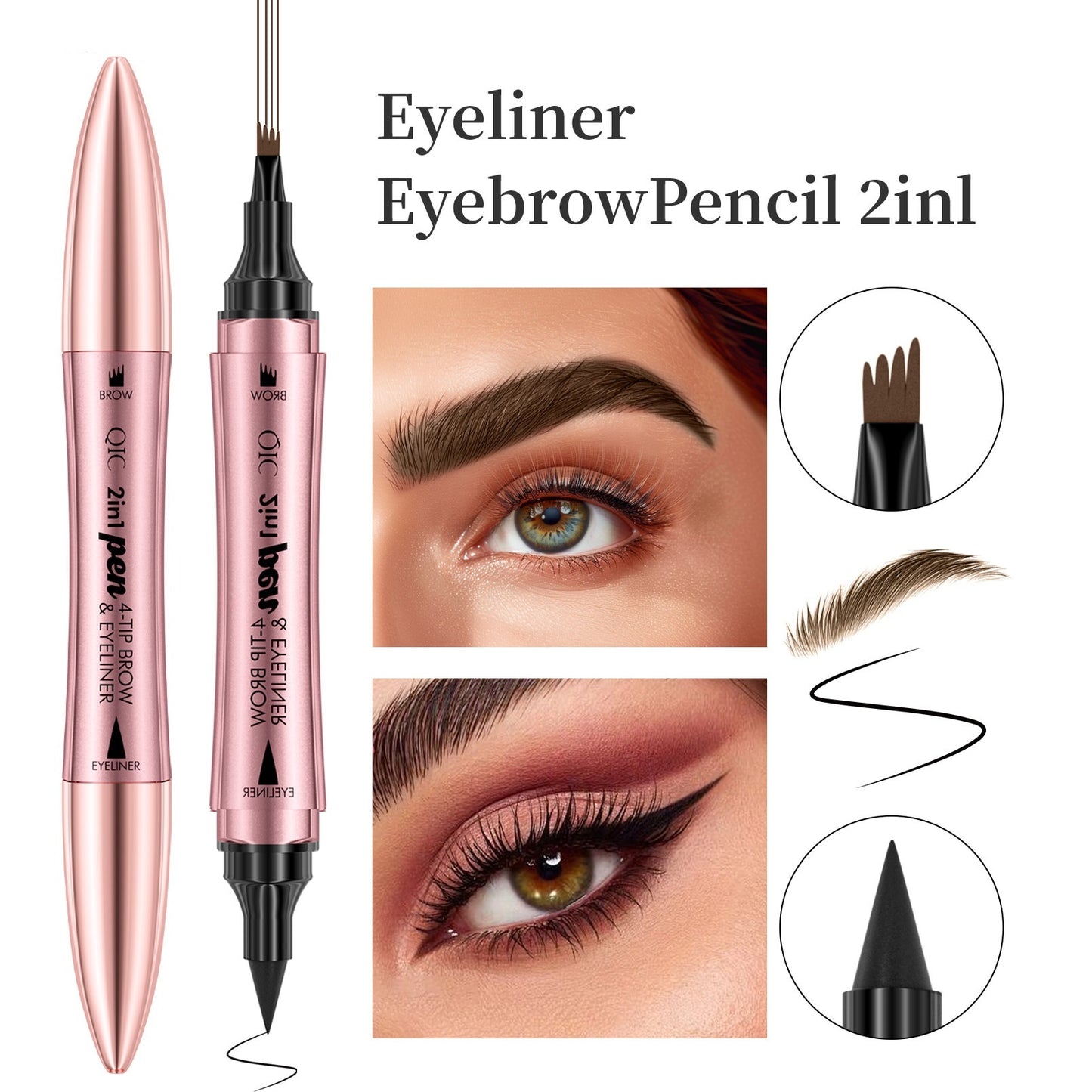 2-in-1 Dual Head Liquid Eyebrow Pencil & Eyeliner